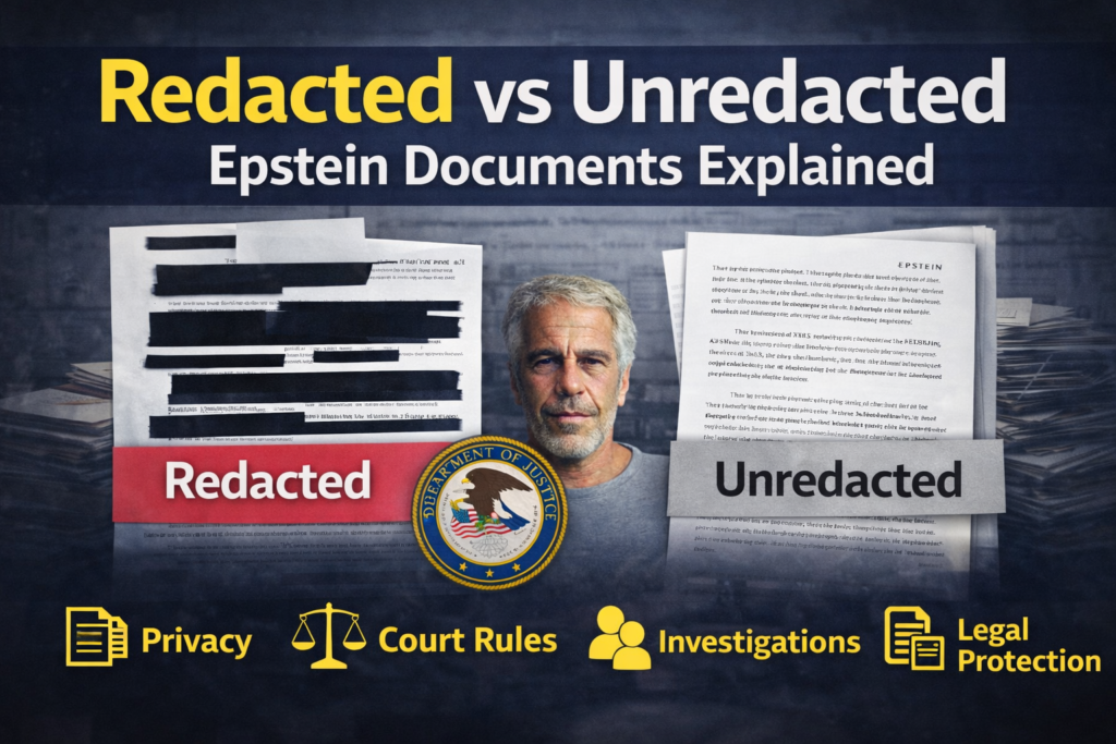 Redacted vs Unredacted Epstein Documents