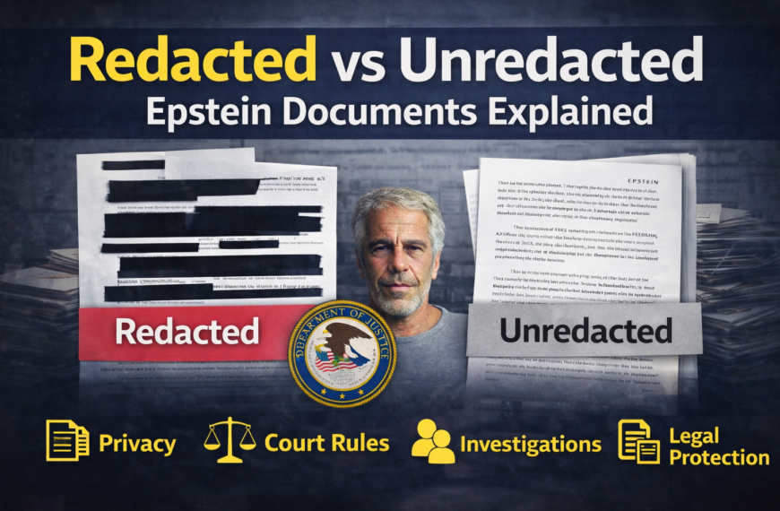 Redacted vs Unredacted Epstein Documents Explained: What the Blacked-Out Sections Really Mean