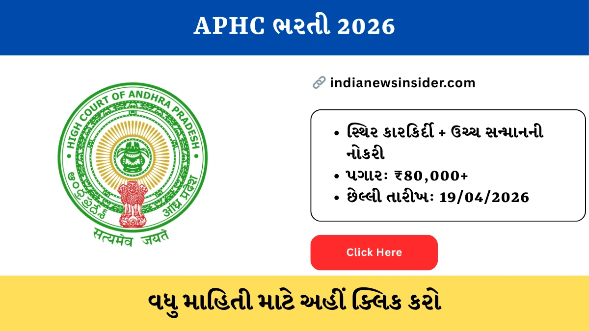 APHC Recruitment 2026 indianewsinsider.com indianewsinsider