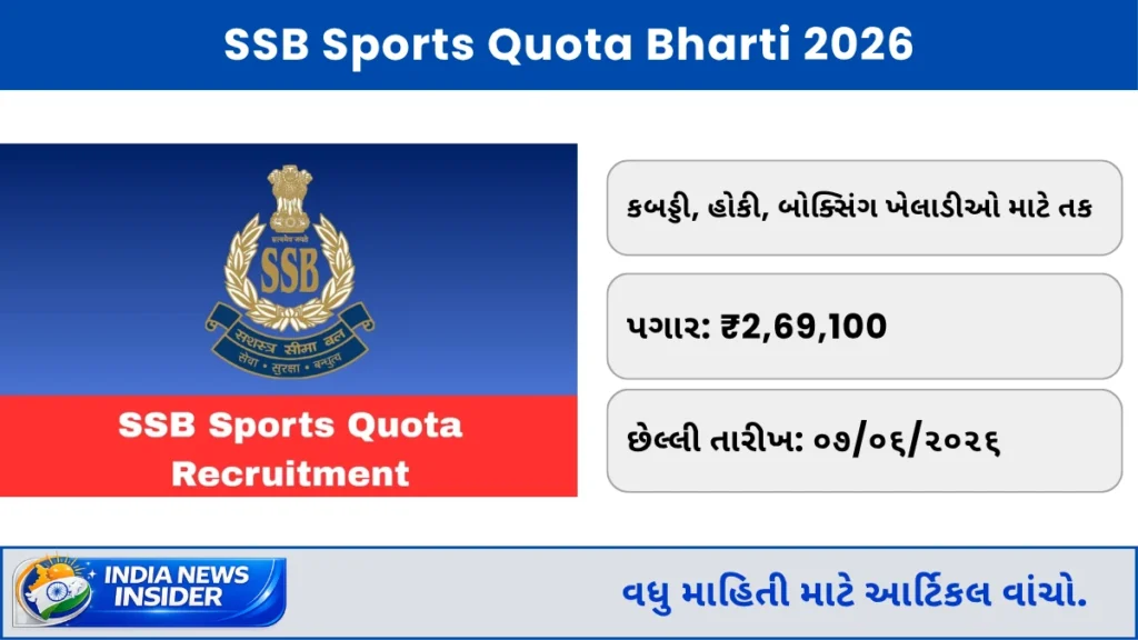 SSB Sports Quota Bharti