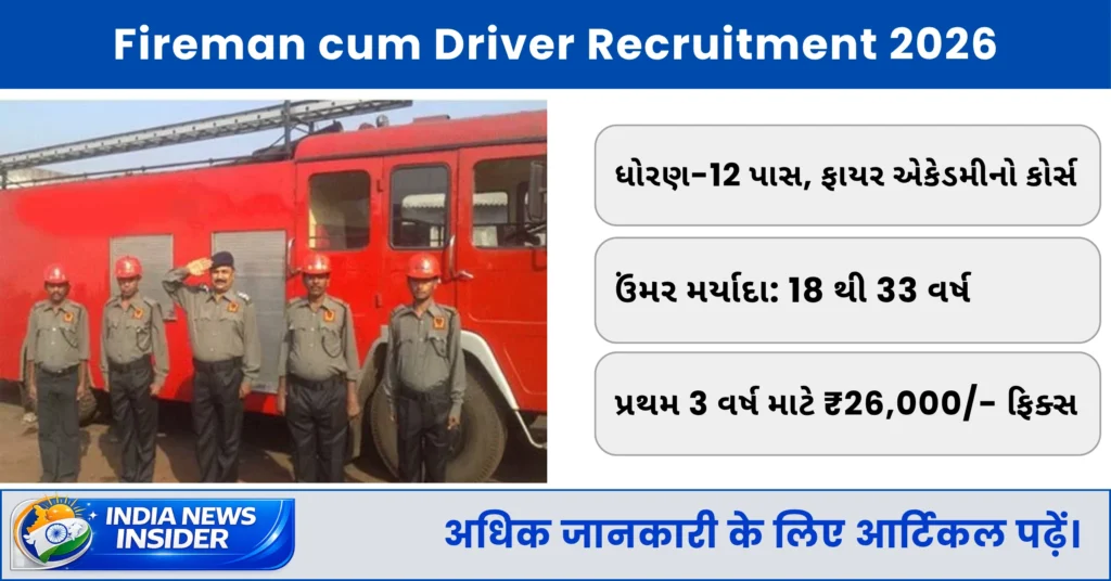 Fireman cum Driver Recruitment