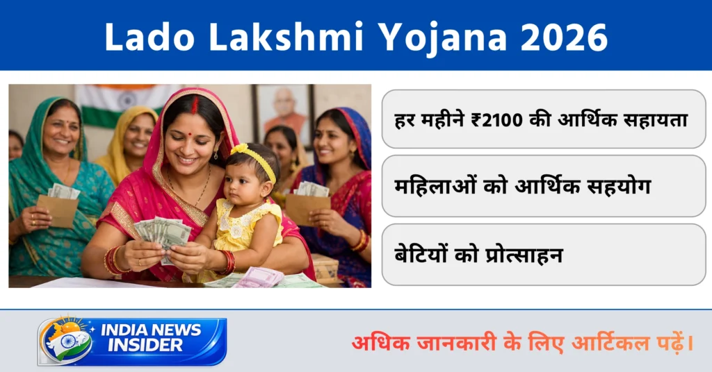Lado Lakshmi Yojana 2026 indianewsinsider.com indianewsinsider