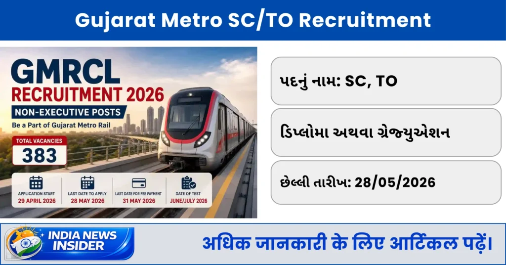Gujarat Metro SC/TO Recruitment