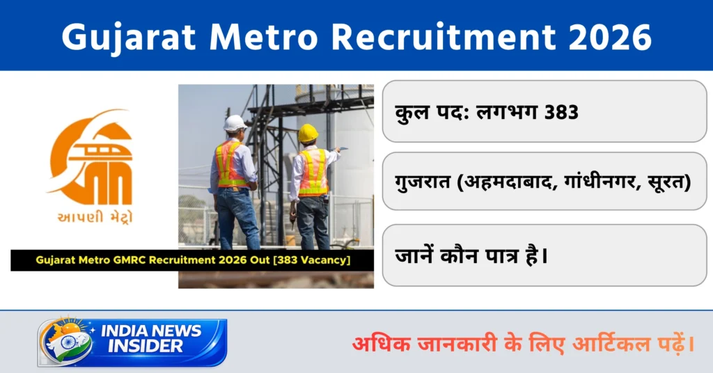 Gujarat Metro Recruitment 2026 indianewsinsider.com indianewsinsider